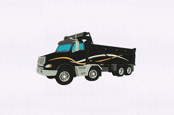 Black Freight Truck Embroidery