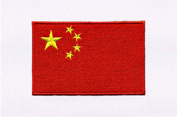China Flag Design for Holiday Embroidery