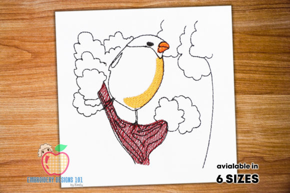 Fluffy Bullfinch Bird Quick Stitch