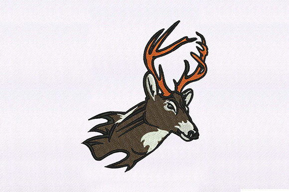 Horned Deer Head Embroidery