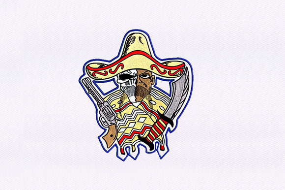 Mexican Man and Skull
