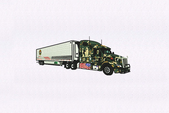 Military Truck Embroidery Design