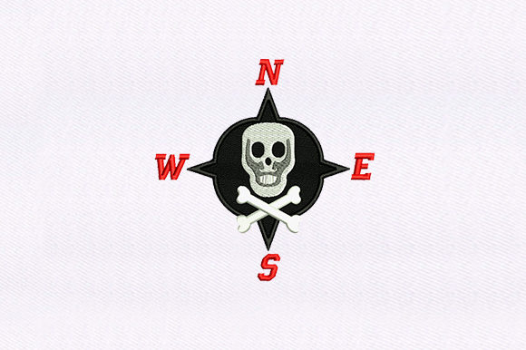 Pirate Compass Embroidery Design