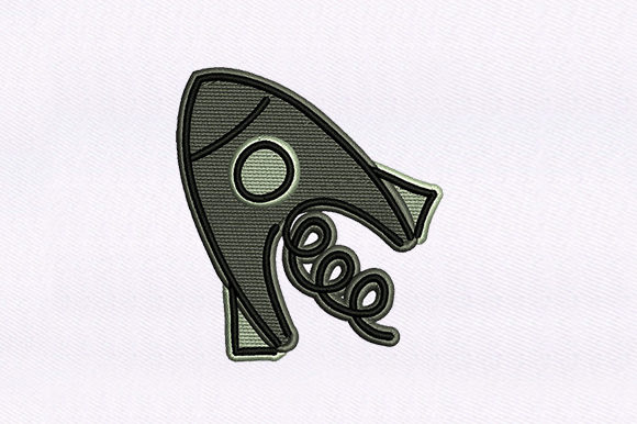 Rocket Ship Design for Holiday Embroidery