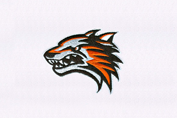 Savage Wolf Embroidery Design